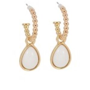 Teardrop Coated Stone Drop Hoops